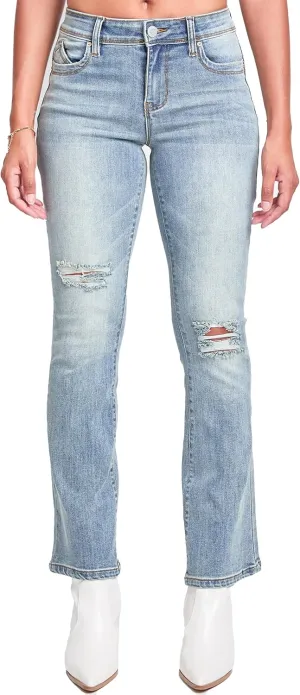YMI Women's Wannabettabutt Mid Rise Bootcut Jeans