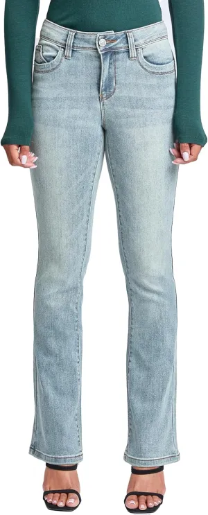 YMI Women's Wannabettabutt Mid Rise Bootcut Jeans