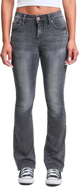YMI Women's Wannabettabutt Mid Rise Bootcut Jeans
