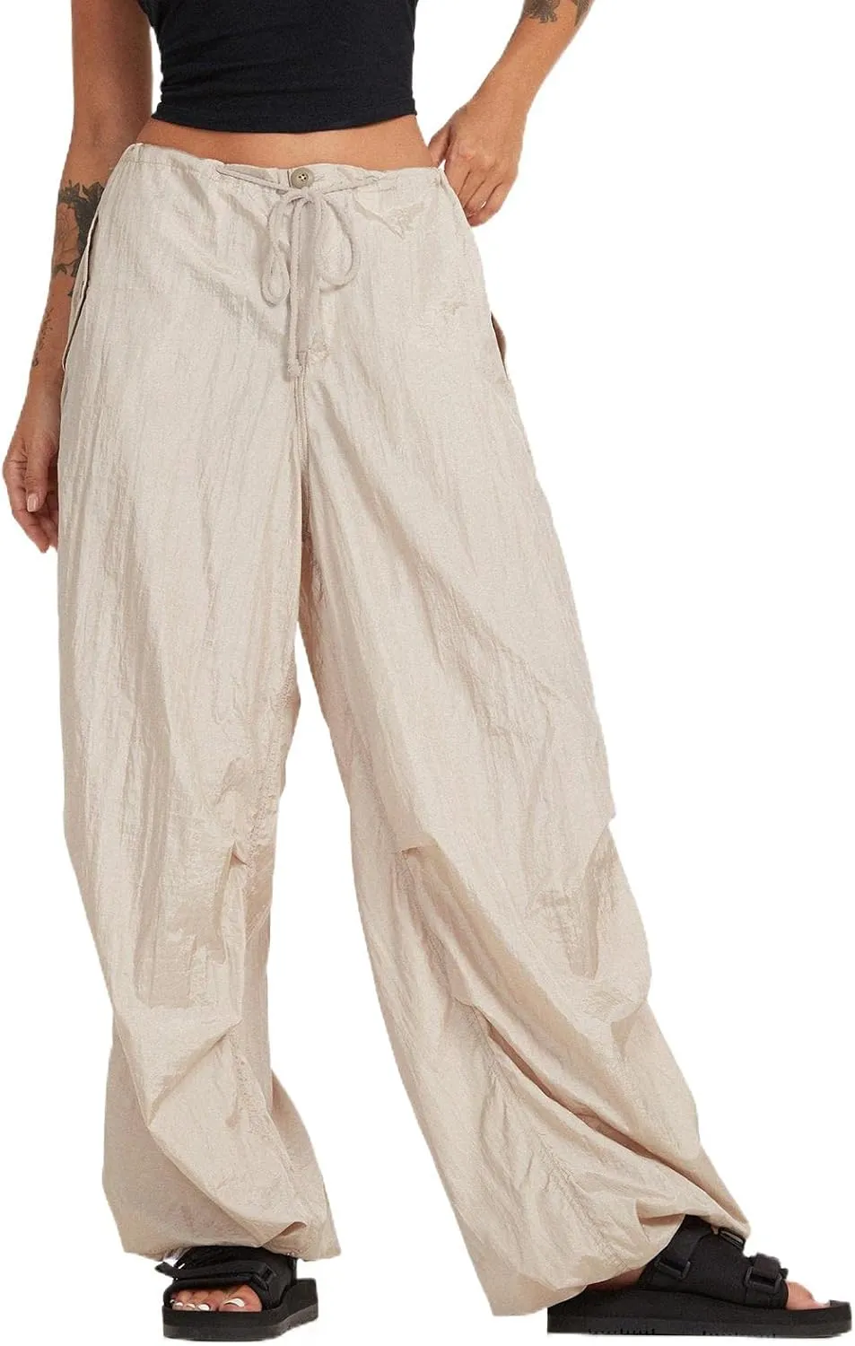 Yuemengxuan Women Ripped Jeans, Ladies Fashion Hollow Out Baggy High Waist Denim Pants Female Casual Loose Trousers