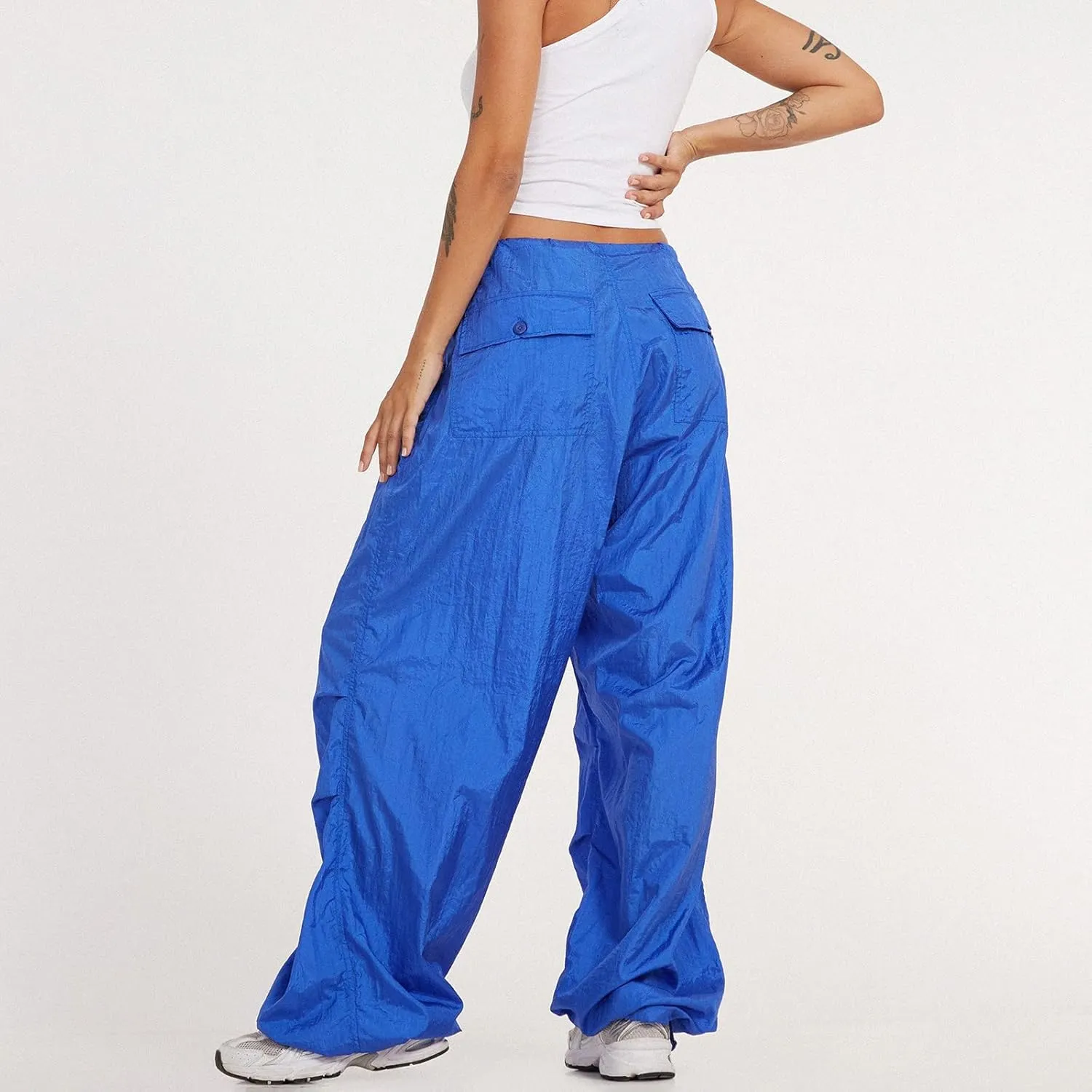 Yuemengxuan Women Ripped Jeans, Ladies Fashion Hollow Out Baggy High Waist Denim Pants Female Casual Loose Trousers