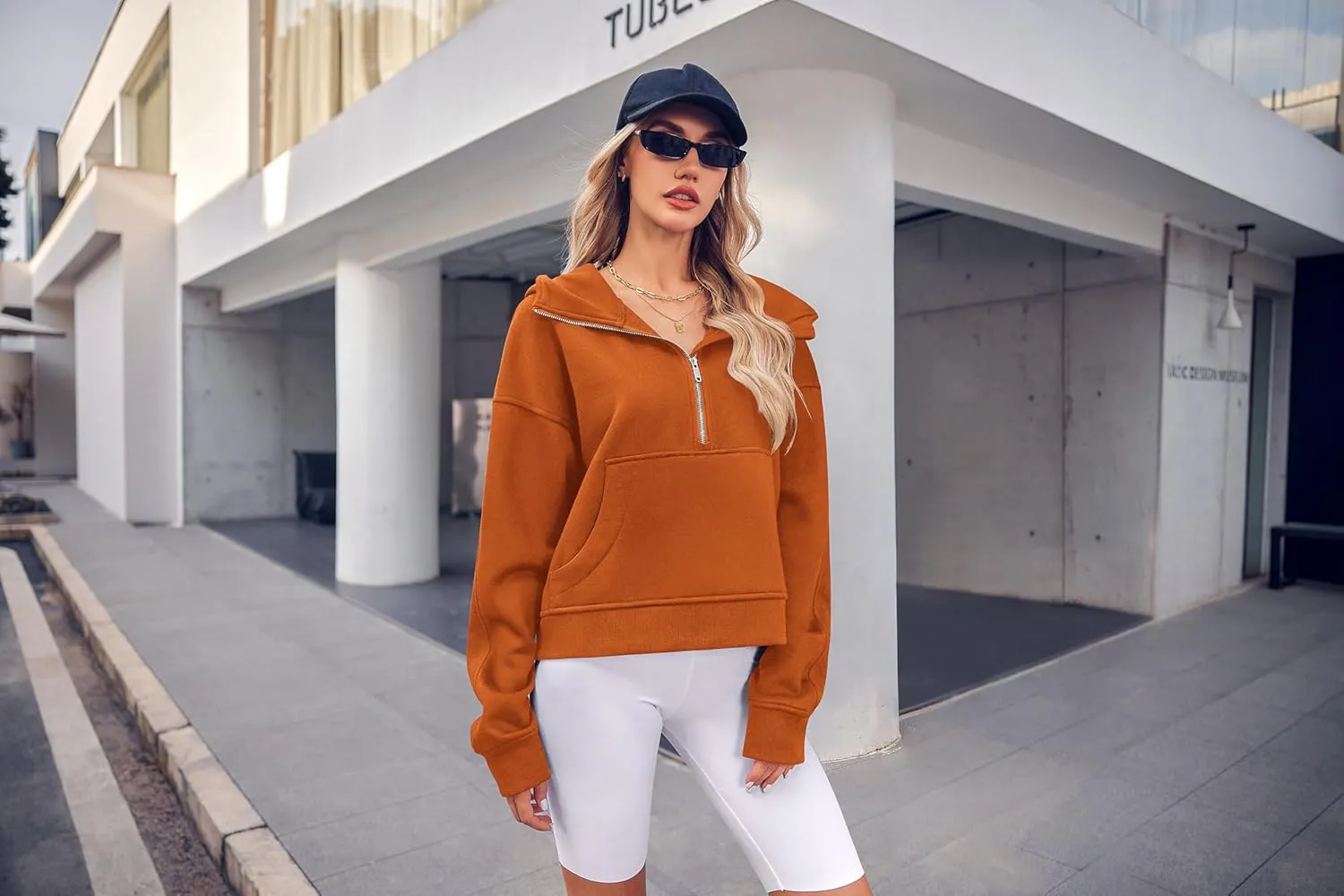 Zeagoo Women Plus Size Zipper Hoodie Long Sleeve 2024 Trendy Sweatshirts Athletic Cropped Tops Dark Grey Large