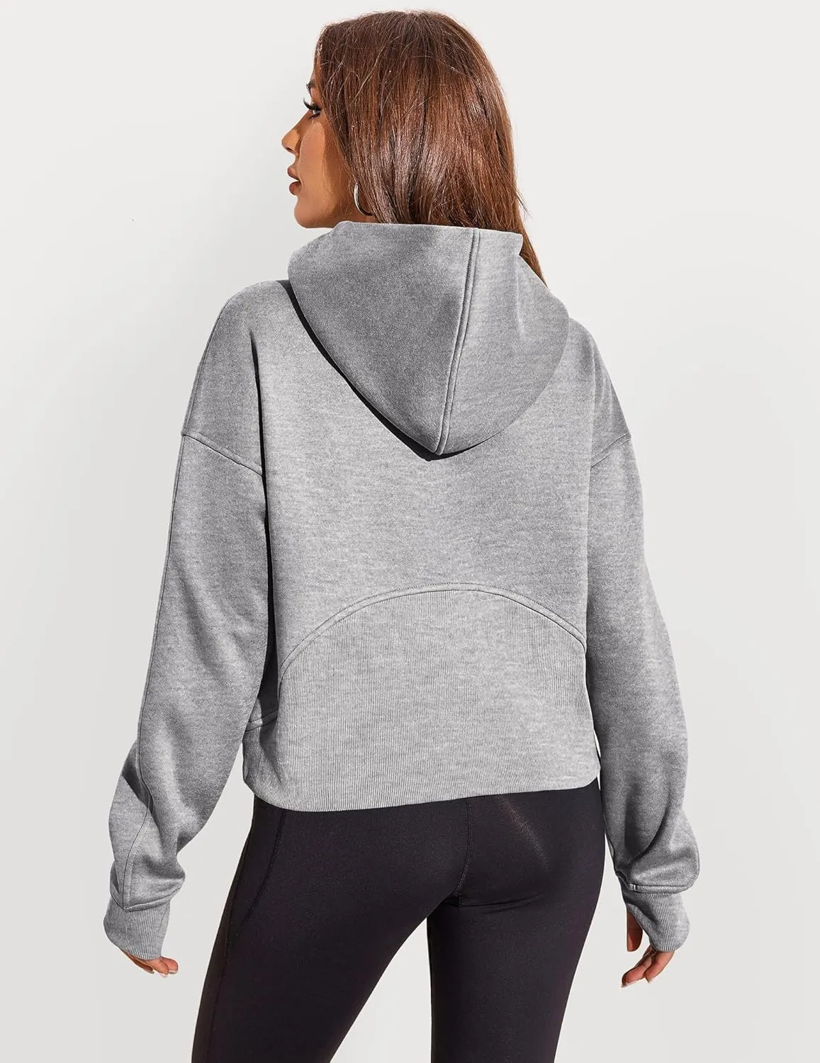 Zeagoo Women Plus Size Zipper Hoodie Long Sleeve 2024 Trendy Sweatshirts Athletic Cropped Tops Dark Grey Large